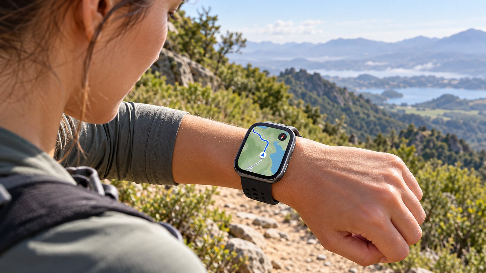 Amazfit Bip 6 exibindo mapa durante atividade ao ar livre