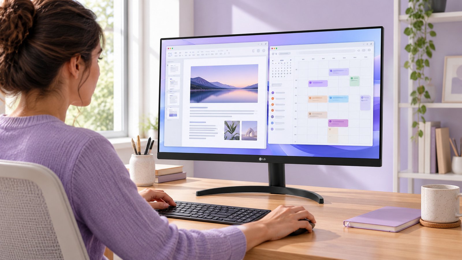 Monitor LG 27MS500-B com tela plana de 27 polegadas e painel IPS