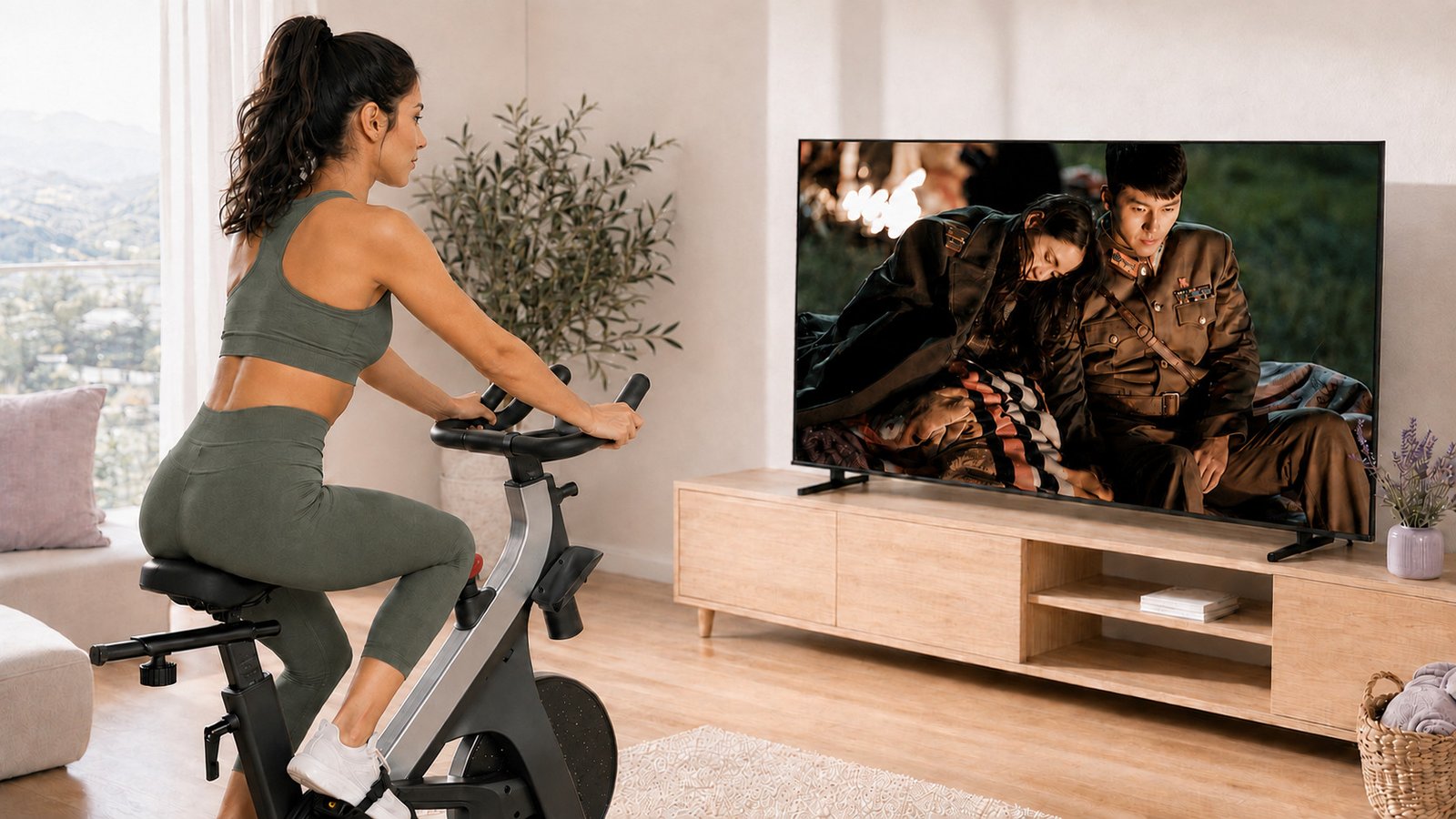 Samsung QLED Q7F 55 polegadas exibindo conteúdo em 4K